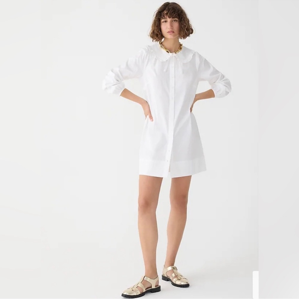 J. Crew White Long Sleeve Dress